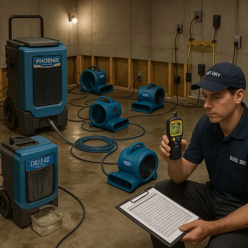 Structural Drying and Dehumidification process in Lowry Crossing, TX